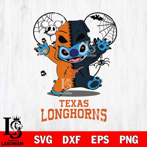 Texas Longhorns Stitch Horror Halloween 2 Svg Eps Dxf Png File, Digital Download, Instant Download