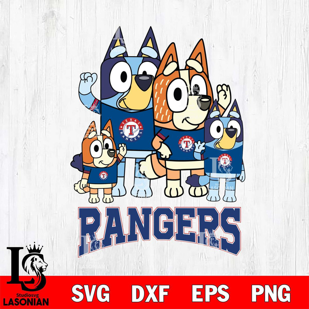 Texas Rangers Bluey & Bingo 14 – lasoniansvg