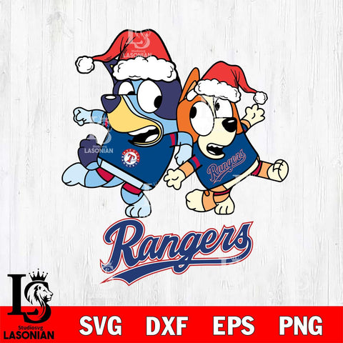 Texas Rangers Bluey Christmas Holiday Svg Eps Dxf Png File, Digital Download