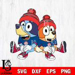 Texas Rangers Bluey & Bingo Christmas Svg Eps Dxf Png File, Digital Download, Instant Download