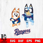 Texas Rangers Bluey with Chilli Dance Svg Eps Dxf Png File, Digital Download, Instant Download