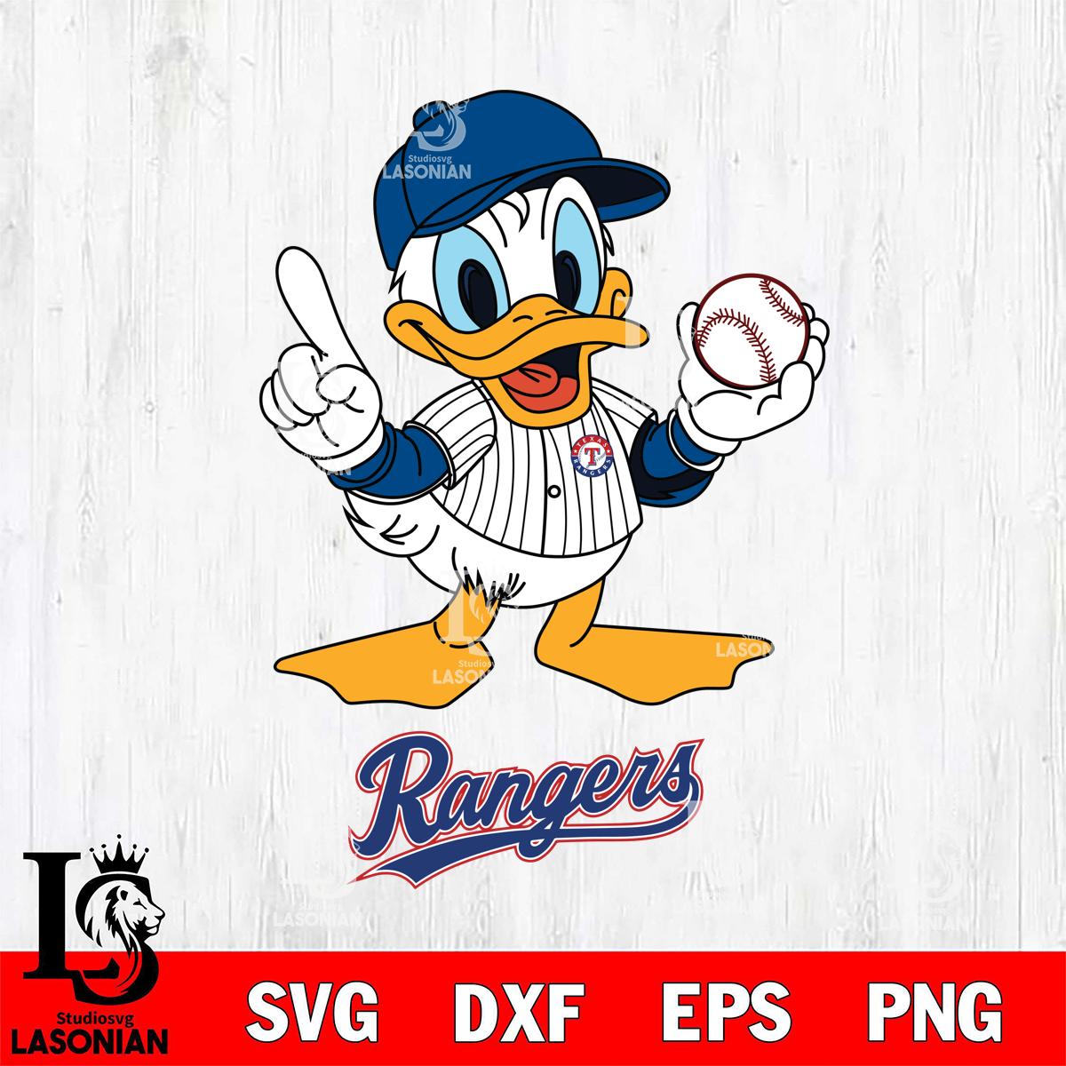 Texas Rangers Donald Duck number one Baseball – lasoniansvg