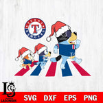 Texas Rangers Family Bluey Walking Christmas Svg Eps Dxf Png File, Digital Download, Instant Download