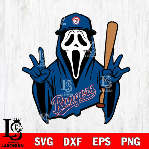 Texas Rangers Ghostface 2 Svg Eps Dxf Png File, Digital Download, Instant Download