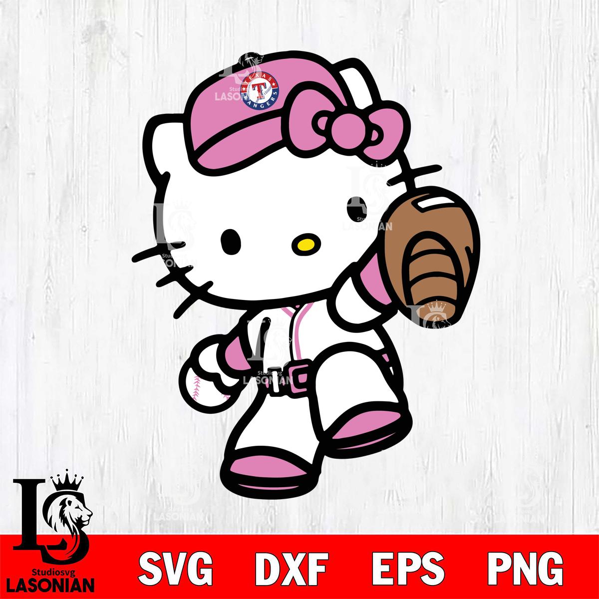 Texas Rangers Hello Kitty Pink Baseball 11 – lasoniansvg
