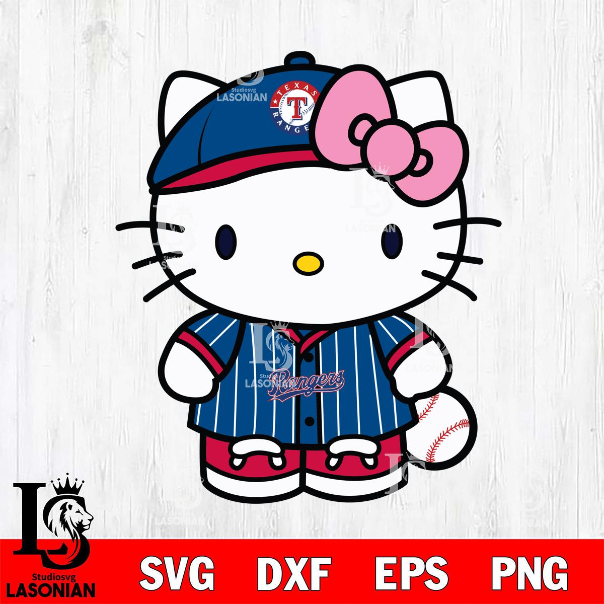 Texas Rangers Hello Kitty Pink Bow – lasoniansvg