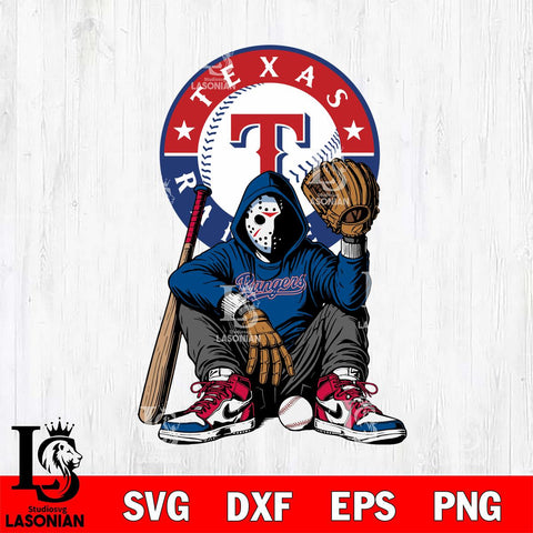 Texas Rangers MLB Jason Voorhees Halloween SVG Svg Eps Dxf Png File, Digital Download, Instant Download