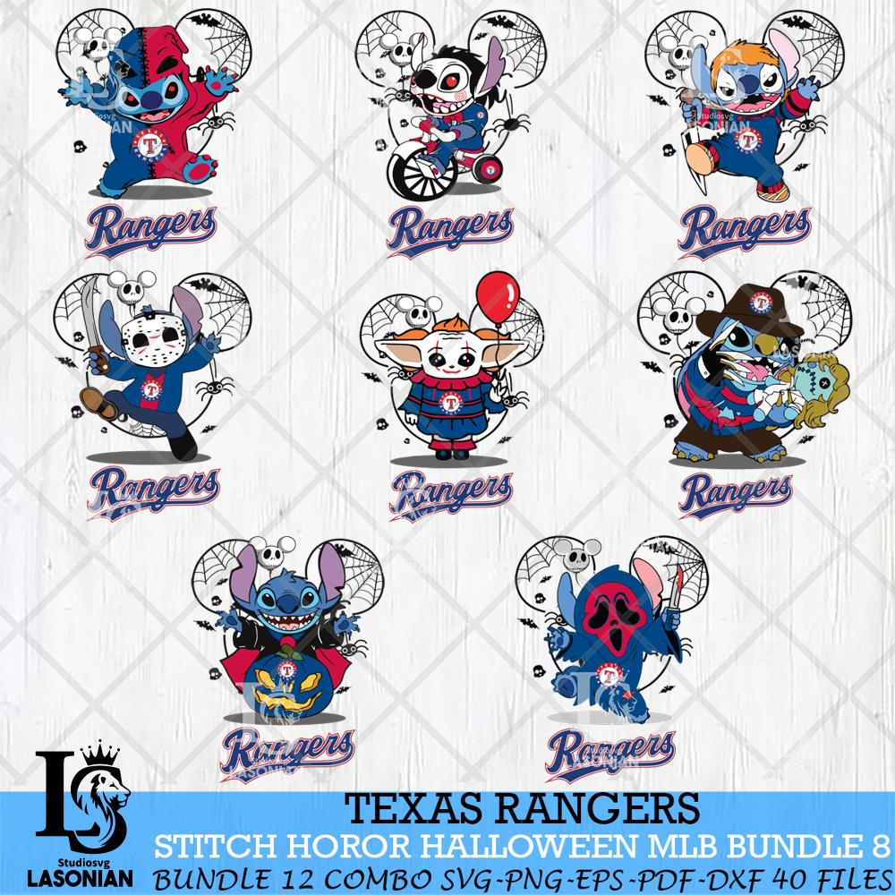 Texas Rangers Stitch Halloween Bundle MLB – lasoniansvg