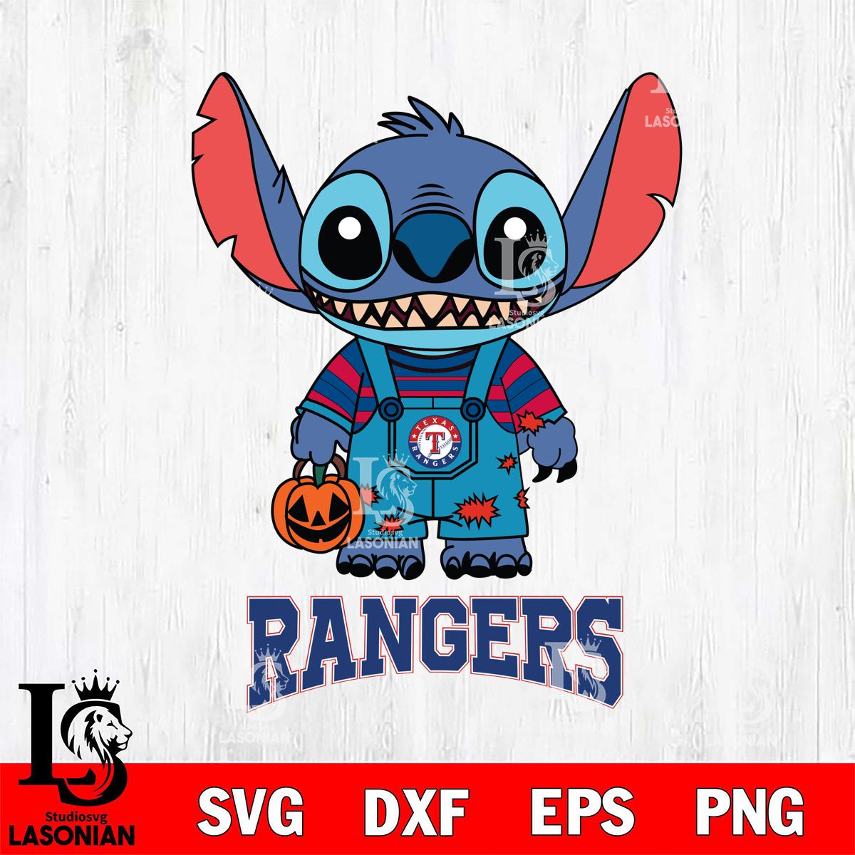 Texas Rangers Stitch Horror Halloween – lasoniansvg