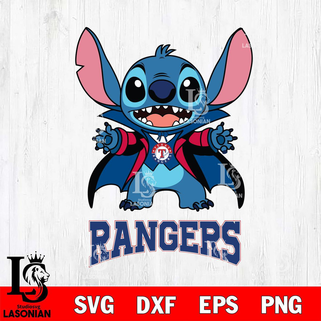Texas Rangers Stitch Vampire halloween – lasoniansvg