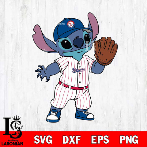 Texas Rangers Stitch baseball cute SVG DXF EPS PNG FILE, MLB File Cut, Digital Download,Instant Download, Silhouette, Stitch Cricut
