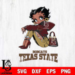 Texas State Bobcats Betty Boop Black Fan Girl Svg Eps Dxf Png File, Digital Download, Instant Download