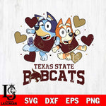 Texas State Bobcats Bluey & Bingo 10 Svg Eps Dxf Png File, NCAA svg, Digital Download, Instant Download