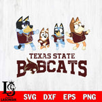 Texas State Bobcats Bluey Dance Mode Squats Svg Eps Dxf Png File, Digital Download, Instant Download