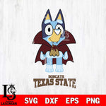 Texas State Bobcats Bluey Dracula Halloween Svg Eps Dxf Png File, Digital Download, Instant Download