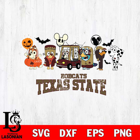 Texas State Bobcats Bluey Halloween Svg Eps Dxf Png File, Digital Download, Instant Download