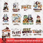 Texas State Bobcats Bluey Halloween NCAA 12 SVG Eps Dxf Png File, Bundle NCAA svg, Digital Download, Instant Download