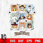 Texas State Bobcats Bluey Halloween Sport Svg Eps Dxf Png File, Digital Download, Instant Download