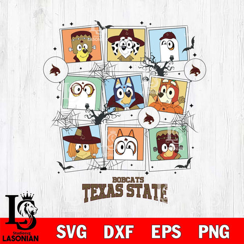 Texas State Bobcats Bluey Halloween Sport Svg Eps Dxf Png File, Digital Download, Instant Download
