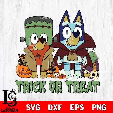 Texas State Bobcats Bluey Halloween Trick or Treat Svg Eps Dxf Png File, Digital Download, Instant Download