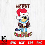 Texas State Bobcats Bluey Merry Christmas Bluey Santa Claus Svg Eps Dxf Png File, Digital Download