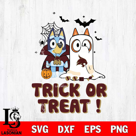 Texas State Bobcats Bluey Trick or Treat Halloween Svg Eps Dxf Png File, Digital Download, Instant Download