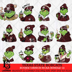 Texas State Bobcats Boujee Grinch NCAA Bundle 12 SVG Eps Dxf Png File, Digital Download, Instant Download