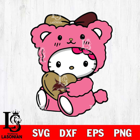 Texas State Bobcats Cute Hello Kitty 3 Svg Eps Dxf Png File, Digital Download, Instant Download