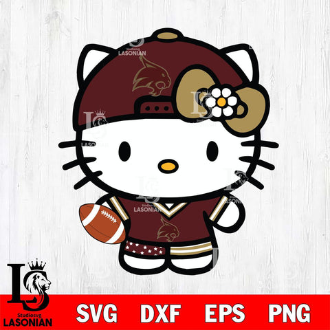 Texas State Bobcats Cute Hello Kitty Football 10 Svg Eps Dxf Png File, NCAA svg, Digital Download, Instant Download