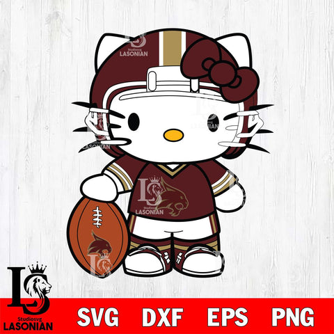 Texas State Bobcats Cute Hello Kitty Football 3 Svg Eps Dxf Png File, NCAA svg, Digital Download, Instant Download