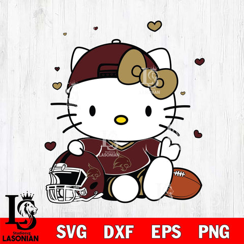 Texas State Bobcats Cute Hello Kitty Football Svg Eps Dxf Png File, NCAA svg, Digital Download, Instant Download