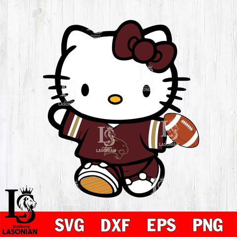 Texas State Bobcats Cute Hello Kitty Football 7 Svg Eps Dxf Png File, NCAA svg, Digital Download, Instant Download
