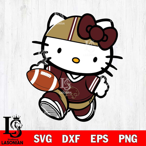 Texas State Bobcats Cute Hello Kitty Football 9 Svg Eps Dxf Png File, NCAA svg, Digital Download, Instant Download