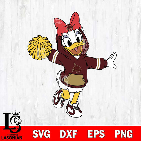 Texas State Bobcats Daisy Duck Cheerleader Christmas File Cut, NCAA SVG DXF EPS PNG FILE, Digital Download , Criucut , Silhouette