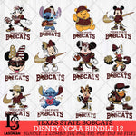 Texas State Bobcats Disney NCAA Bundle Svg PNG 12 Svg Eps Dxf Png File, Digital Download