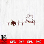 Texas State Bobcats Father Heart Beat Svg Eps Dxf Png File, Digital Download, Instant Download