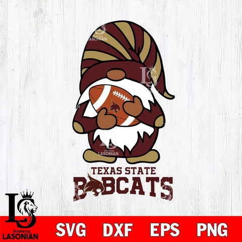 Texas State Bobcats Gnomes Football Svg Eps Dxf Png File, Digital Download, Instant Download