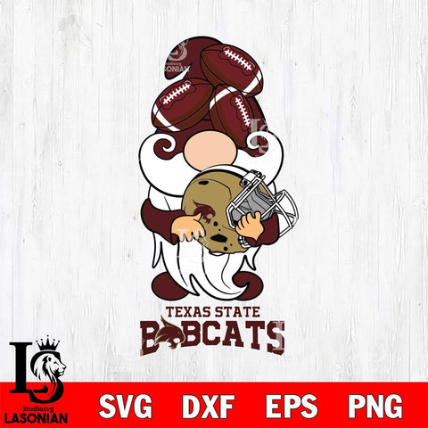 Texas State Bobcats Gnomes Helmet Svg Eps Dxf Png File, Digital Download, Instant Download