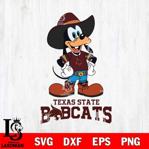 Texas State Bobcats Goofy Cowboy Sport SVG DXF EPS PNG FILE,NCAA svg ,Football Digital Download,Instant Download, Silhouette