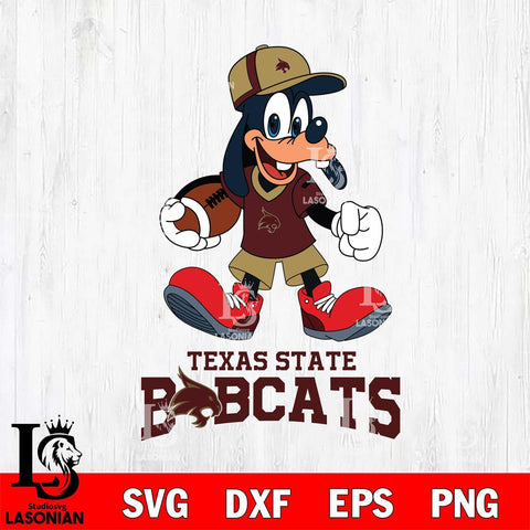 Texas State Bobcats Goofy Football Player SVG DXF EPS PNG FILE,NCAA svg ,Football Digital Download,Instant Download, Silhouette