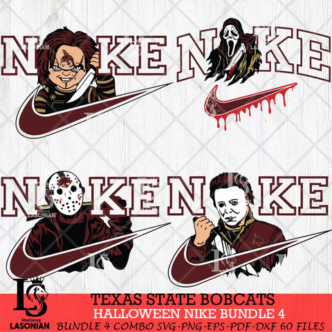 Texas State Bobcats Halloween Nike NCAA Bundle 4 Svg Eps Dxf Png File, Digital Download, Instant Download