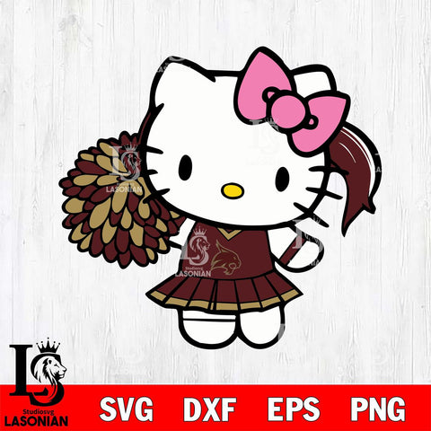 Texas State Bobcats Hello Kitty Cheerleader 12 Svg Eps Dxf Png File, Digital Download, Instant Download