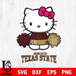 Texas State Bobcats Hello Kitty Cheerleader 2 Svg Eps Dxf Png File, Digital Download, Instant Download