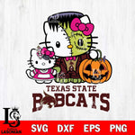 Texas State Bobcats Hello Kitty Horror 10 Svg Eps Dxf Png File, Digital Download