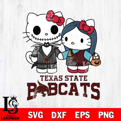 Texas State Bobcats Hello Kitty Horror 11 Svg Eps Dxf Png File, Digital Download