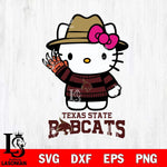 Texas State Bobcats Hello Kitty Horror 6 Svg Eps Dxf Png File, Digital Download