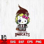 Texas State Bobcats Hello Kitty Horror 8 Svg Eps Dxf Png File, Digital Download