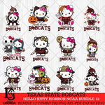 Texas State Bobcats Hello Kitty Horror NCAA Bundle 12 SVG Svg Eps Dxf Png File, Digital Download