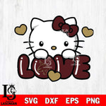 Texas State Bobcats Hello Kitty Love Svg Eps Dxf Png File, Digital Download, Instant Download