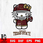 Texas State Bobcats Hello Kitty NCAA 1 Svg Eps Dxf Png File, Digital Download, Instant Download